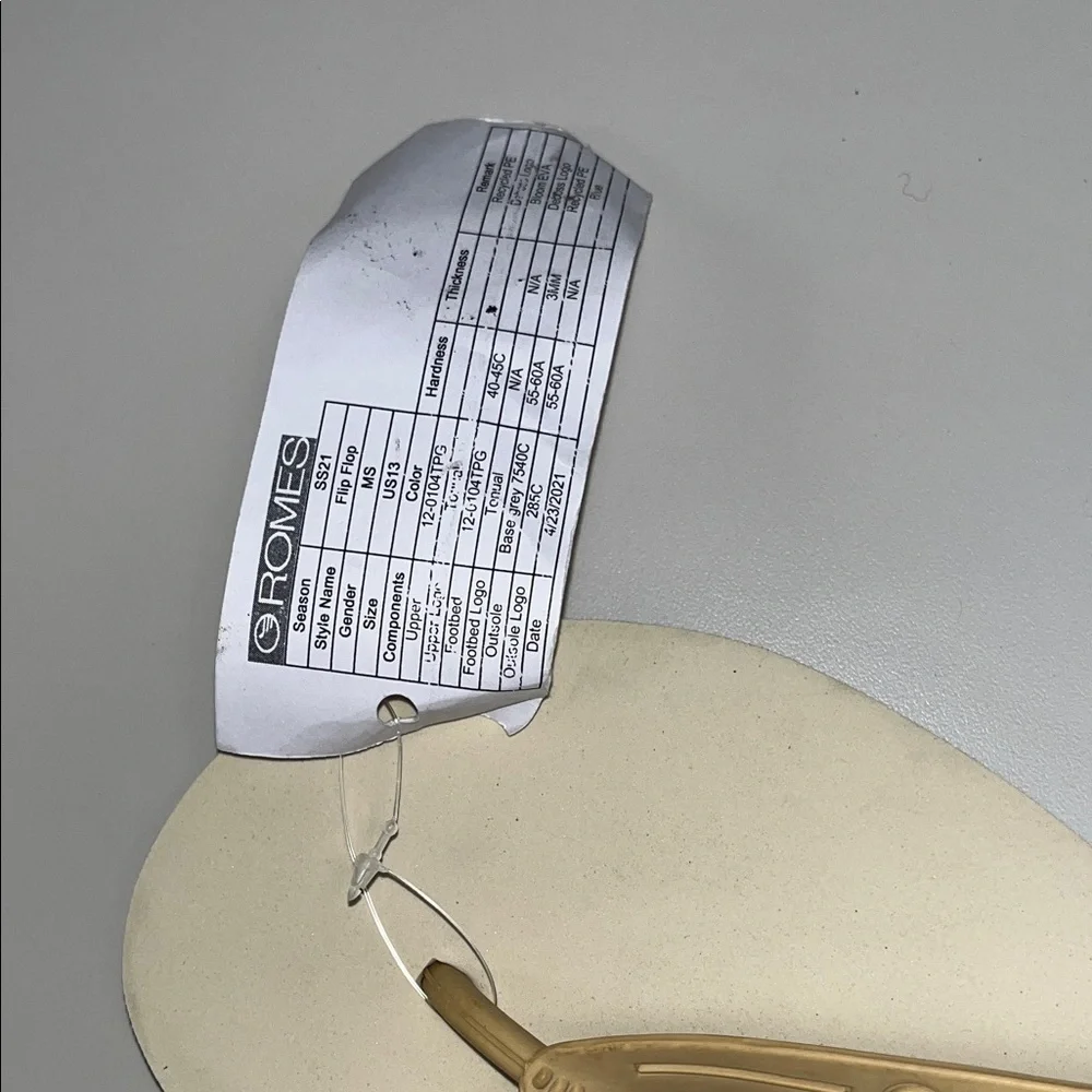 Romes NWT Beige and Blue Men's Flip-Flops Size 13